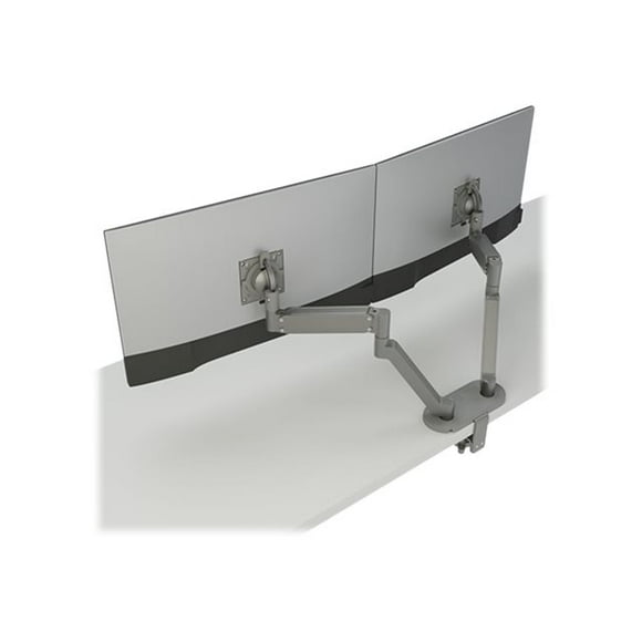Chief Koncis Dual Monitor Desk Mount - For Displays 10-32" - Silver - Mounting kit (dual arm, arm desk clamp base) - for 2 LCD displays - silver - screen size: up to 32" - clamp mountable, grommet, desk-mountable