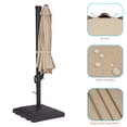 thumbnail image 5 of FLAME&SHADE 11ft Outdoor Cantilever Umbrellas 360° Rotation w/Base Stand, Aluminum Patio Round Offset Market Hanging Umbrella for Deck,Sand, 5 of 7