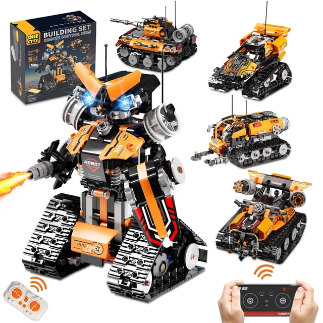 Tanque de coche robot QHECTTY STEM de construcción, 600 unidades, para niños de 6 a 12 años