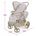 thumbnail image 2 of 509 Crew: Little Flora - Mabelle Duo Twin Doll Stroller - Flower-Tan-Pink, Storage Basket, Retractable Canopy, Folding, Pretend Play Toy, Kids 3+, 2 of 8