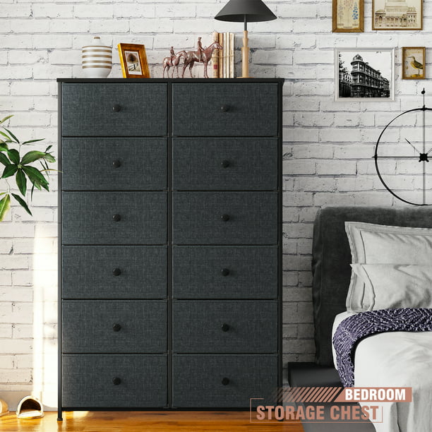 Enhomee Chest Of Drawers For Bedroom, Grey Tall Dresser