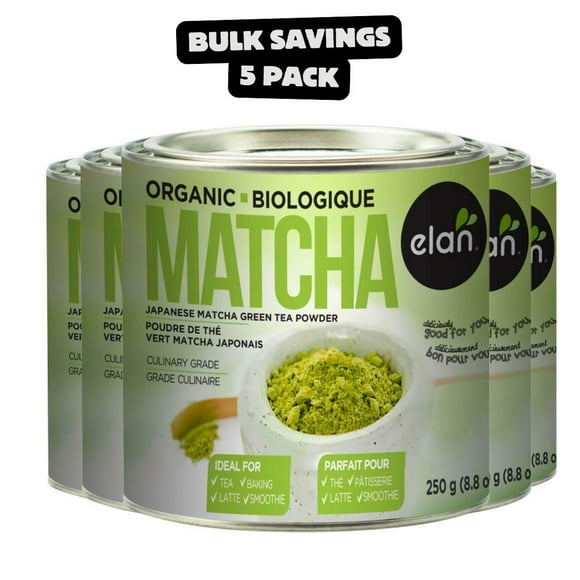 Pack of 5 - ELAN Organic Japanese Matcha Green Tea Powder, 250g each