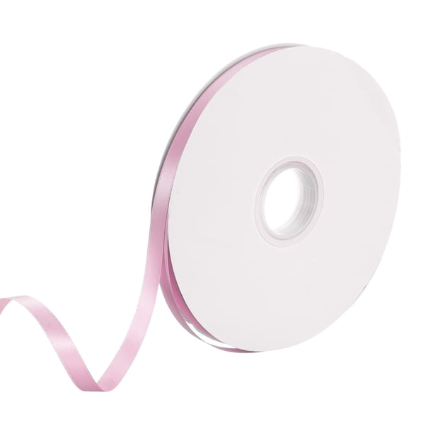 Cinta de satén Uxcell, 3/8 pulgadas x 100 yardas, cinta de satén de poliéster de doble cara rosa para envolver regalos, manualidades