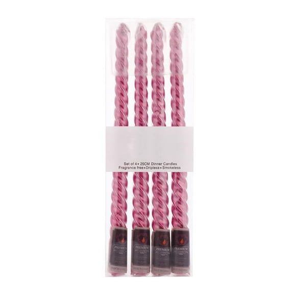 HJQEQVD 4Pcs Christmas Taper Candles Twist Candle Spiral Taper Candle Long Candles Wax Unscented Dinner Candle Christmas Candles Christmas Candle Sticks,Red One Size