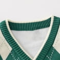 thumbnail image 5 of Checkered Cardigan Kids Toddler Girl School Clothes Button Down Knit Sweaters Children Light Weight Jacket Green 3 Years, 5 of 6
