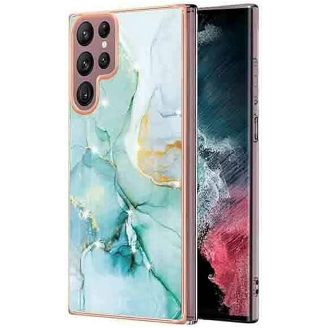 For Samsung Galaxy S21 FE Case Hard back Marble Pattern Slim Design Enhanced Camera and Screen Protection Girls and Women Cover