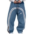 thumbnail image 1 of Zszcpp Men Work Pants Retro Street Arc Printed Stripes Long Loose Straight Leg Sports Sweat Trousers Casual Trouser, 1 of 8