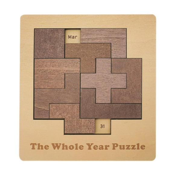 Xuanheng Daily Calendar Puzzle Wooden Jigsaw Puzzle 365 Day Challenging for All Ages Geometric Brain Teaser for Anniversary Gifts Home