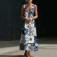 thumbnail image 5 of Zpzdpjkx Women's Summer Boho Floral Tank Dress Lightweight Button Front Pocketed Casual Loose Beach Maxi Dress Multicolor L, 5 of 9