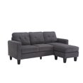 thumbnail image 4 of Convertible Sectional Sofa with Movable Ottoman,L Shaped Couch Sofa with Reversible Chaise,Modern Velvet 3 Seater Sofa Sectional Couch for Living Room,Dark Gray, 4 of 8