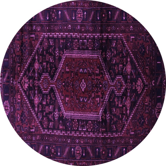 Ahgly Company Indoor Round Persian Purple Traditional Area Rugs, 5' Round