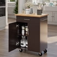 thumbnail image 6 of Walsunny Kitchen Island Table Stand with Storage on Wheels,Rolling Kitchen Cart Storage Cabinet with Drawer,Brown, 6 of 10