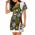 thumbnail image 2 of Vsdgher Motif Gnome de Pêche Chemise de Nuit à Manches Courtes Col Rond Mignonne Robe de Nuit Confortable à Volants, 2 of 6