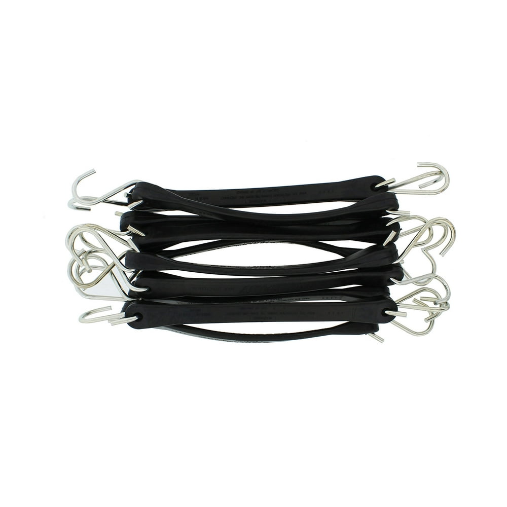 ABN EPDM Rubber Tie Down Straps with Hooks Black Rubber Bungee Cords