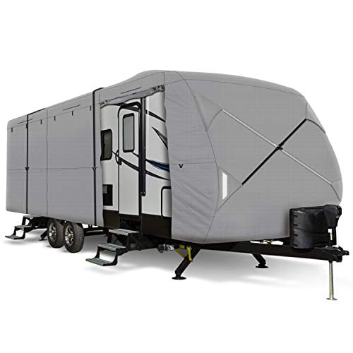 Leader Accessories Windproof Upgraded 35'38' Travel Trailer RV Cover Camper Cover 4 Layers Top