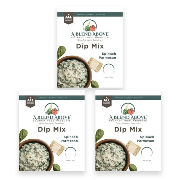 A Blend Above Spinach Parmesan Dip Mix, 3 Packs, 1 oz, Gluten-Free, No Artificial Ingredients