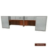 GOF 2 Person Workstation Cubicle (C-6’D x 12’W x 4’H-W) / Office Partition, Room Divider (48"H Cubicle with Desk, Dark Cherry)
