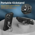 thumbnail image 6 of Dteck for iPhone 15 Pro Case with Screen Protector (2 Packs), Military Grade Drop Protection Shockproof Protective Phone Case with Rotating Ring Stand for iPhone 15 Pro,Black, 6 of 6