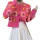 thumbnail image 4 of Txlixc Suéter floral de ganchillo femenino, cardigan de botón de manga larga, negro / beige / rosa Txlixc  moda, 4 of 8