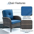 thumbnail image 3 of POCASSY Wicker Rattan Patio Chairs Outdoor Lounge Chairs for Outside Porch - Set of 2, Blue, 3 of 6