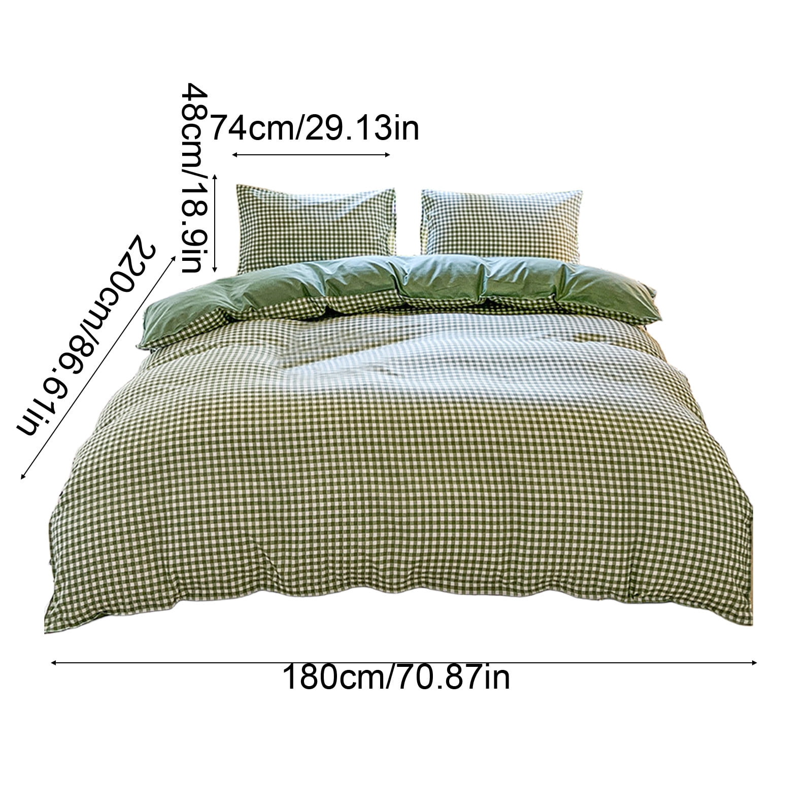 Bedding Sets Queen - Green Polyester Bed Sheets, 4 Piece Duvet Cover Set, Soft Wrinkle Resistant, Easy Care