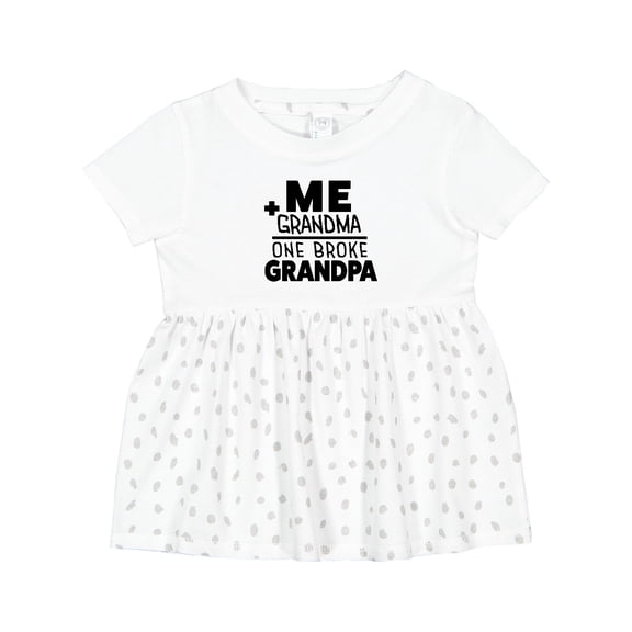 Inktastic Me Plus Grandma Equals One Broke Grandpa Girls Baby Dress
