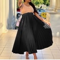 thumbnail image 2 of AURA Womens High Waist A Line Maxi Skirt With Belt Solid Color Office Commuter Elegant Skirt, 2 of 9