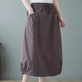 thumbnail image 4 of PUMISAS Summer Mid-Length Skirts For Women High Waisted Drawstring Flowy Elastic Waist Skirts Casual Loose Skirts With Side Pockets, 4 of 4