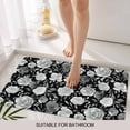 thumbnail image 3 of Black Flowers Door Mat&nbsp;Indoor Outdoor Entrance, Non Slip Rug for Kitchen Bathroom Entryway Rug, Watercolor Vintage Floral Leaves Country Washable Doormat Floor Mat for Office 20x31.5 Inch, 3 of 8