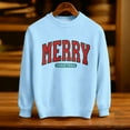 thumbnail image 4 of SUXIAN Boys Long Sleeve Crewneck Print Sweatshirt Soft Lined Thermal Pullover Top for Kids Winter Holiday Casual Wear with Boys Sweatshirts #1_Light Blue 3-4 Years, 4 of 5