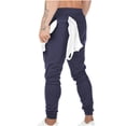thumbnail image 4 of Ernkv Sports Pants for Men Soft Relaxed Fit Casual Wear Elastic Waist Solid Color Comfy Lounge Casual Fashion Fall Spring Trousers Full Length Pants with Pocket Dark Blue M, 4 of 4