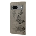 thumbnail image 4 of Feishell Wallet Case for Google Pixel 7a,Retro PU Leather Butterfly Embossed Pattern Full Protection Anti-Scratch Magnetic Clasp Flip Holder Card Slots & Cash Pocket Phone Cover,Gray, 4 of 6