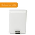 thumbnail image 3 of McKesson Trash Can, Stainless Steel with Enamel Finish - 5 Gallons, White, 1 Ct, 3 of 10