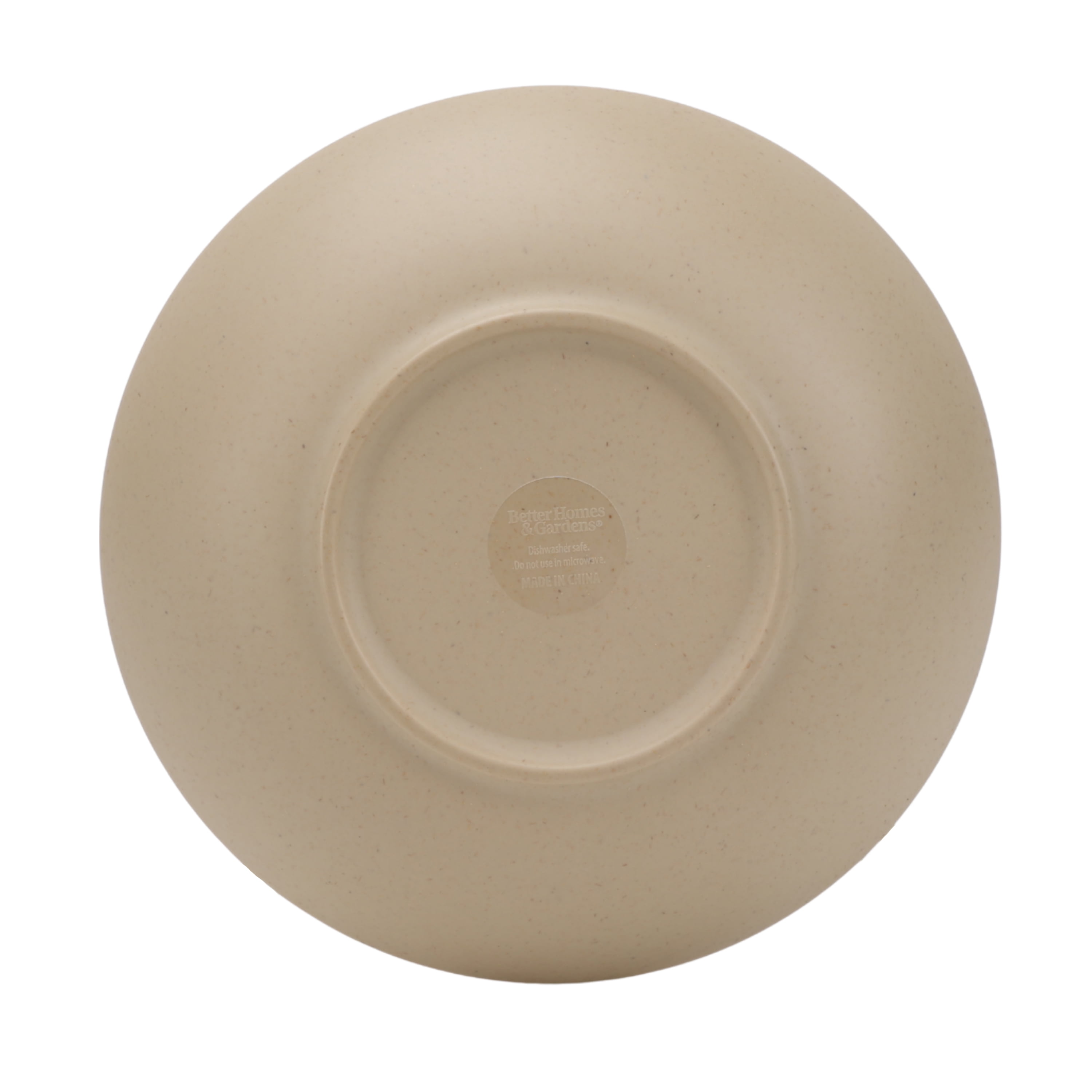 Better Homes & Gardens 36 oz Round Tomato Beige Reusable Dishwasher-Safe Bamboo Melamine Plastic Dinner Bowl