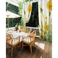thumbnail image 5 of nqOlkjepod Outdoor Curtains for Patio Waterproof, Yellow Ombre Floral Outdoor Privacy Panels Grommet, Watercolor Botanical Blackout Outside Curtains for Porch/Cabana/Pergola 54"x108", 2 Panels, 5 of 8