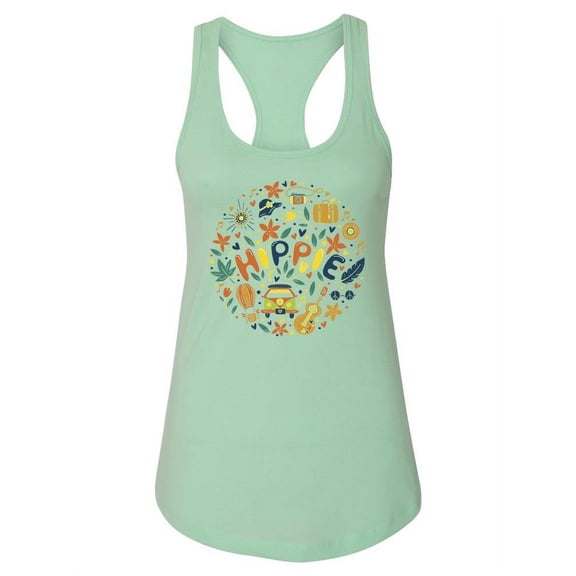 Hippie Doodle Quote Tank Women -Image by Shutterstock, Female XX-Large
