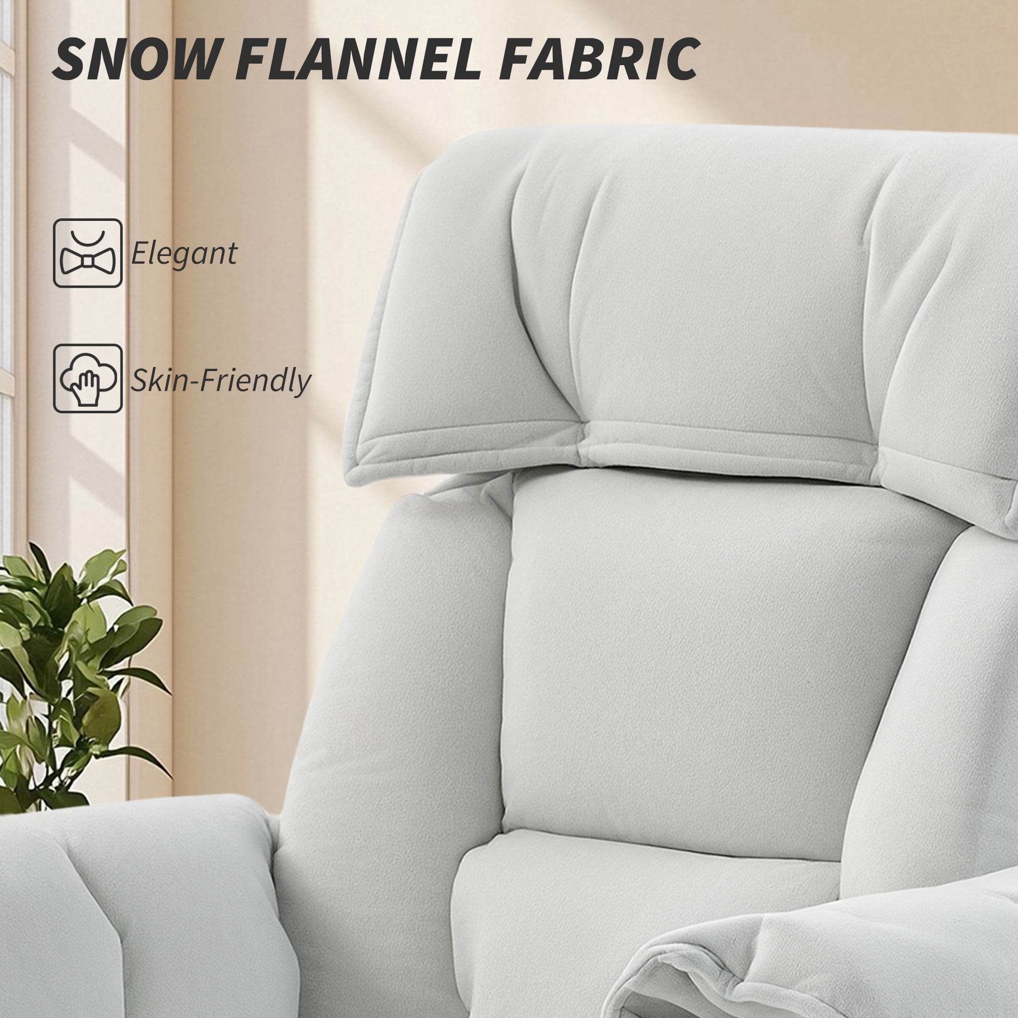HOMCOM High Back Office Chair, Reclining Desk Chair with Footrest, Thick Cushion, High Resilience Foam, Adjustable Height, Rolling Wheels, Cream White