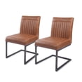 thumbnail image 2 of Ronan Modern Rustic Faux Leather Side Chair (Set of 2), Multiple Colors, 2 of 9