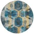thumbnail image 2 of Addison Rugs Chantille Indoor/Outdoor Transitional Geometric Teal Washable Round Rug, 8' x 8', 2 of 6