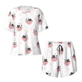 thumbnail image 5 of Wukai Umbrella Cat Women's Pajama Set,Short-Sleeve Top and Shorts with Elastic Waistband and Pockets for Loungewear, Yoga, and Casual Wear-X-Large, 5 of 8