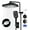 Black -Rectangle with Filter, variant on 12" Rain Shower Head with Handheld Spray 4 Settings High Pressure Shower Head Rainfall Showerhead with Handheld Sprayer + 12" Shower Head Extension Arm,79" Shower Hose, 12" x 8" Rectangle Shower Heads