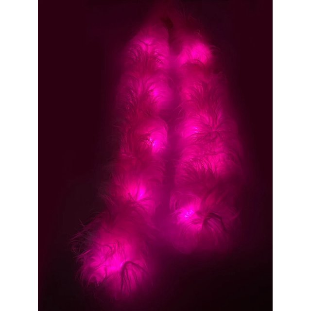Light Up LED Faux Fur Boa Furry Glow Fluffy Ornate Long Scarf Props LED Light Bag Cosplay Christmas Tree Decoration Halloween