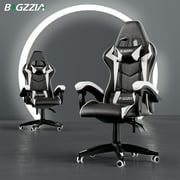 Bigzzia Gaming Chair Office Chair Desk Chair Computer Chair Swivel Chair for Teens Adults Girls(Black White)