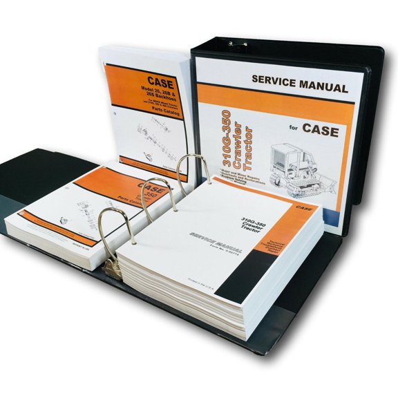 CASE 350 CRAWLER TRACTOR w/ 26 BACKHOE SERVICE MANUAL PARTS CATALOG REPAIR SET