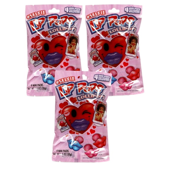 Valentine Lip Lollipops 8pcs Kissy Lip Pops Assorted Flavors for Valentine's Day Table Decor Classroom Exchange Gift Easter Basket Stuffer Goodies Bag Filler Birthday Party Favor and Gifts Pack of 3