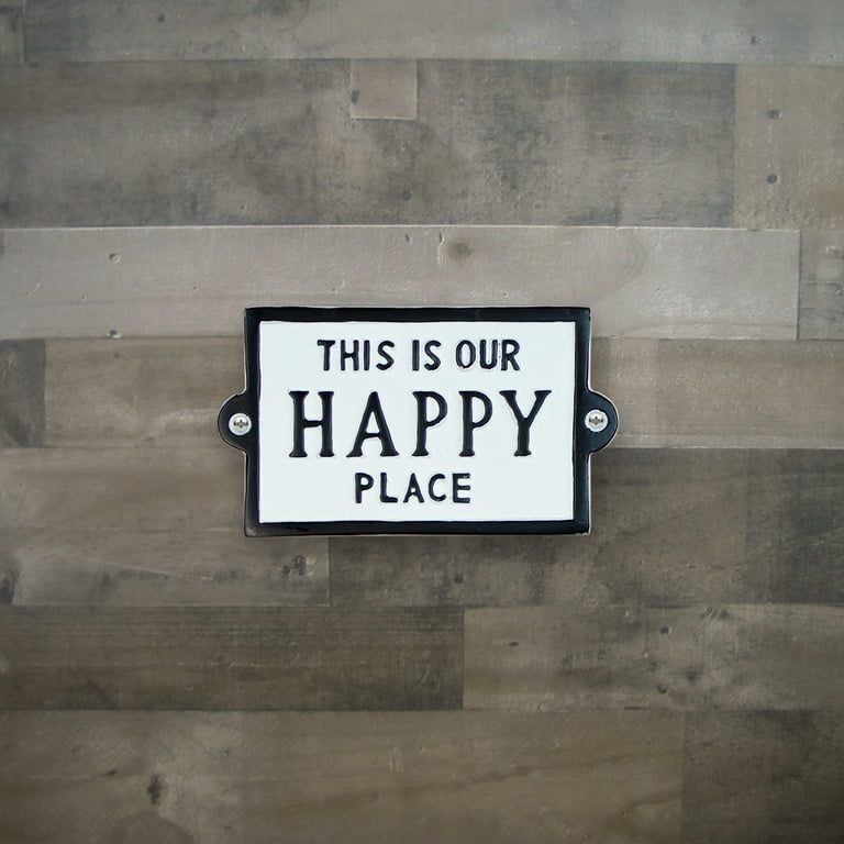This Is Our Happy Place White Metal Sign Rustic Farmhouse Wall Plaque Home Decor This Is Our Happy Place White Metal Sign Rustic Farmhouse Wall Plaque Home Decor