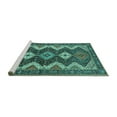 thumbnail image 2 of Ahgly Company Machine Washable Indoor Rectangle Persian Turquoise Blue Traditional Area Rugs, 8' x 12', 2 of 4
