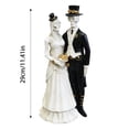 thumbnail image 2 of Skeleton Bride and Groom Halloween Decor - Terrifying Dancing Couple Statue, Gothic Wedding Cake Topper for Day of The Dead, Spooky Party Supplies, Haunted House & Graveyard Decoration Props, 2 of 6