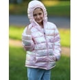 thumbnail image 4 of Aideaone Girls Puffer Jacket Packable Hooded Warmth Padded Winter Coat Metallic Shine Outerwear 10-12Years, 4 of 8