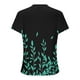 thumbnail image 3 of Mujeres de Manga Corta Tops Cuello Redondo Plisado Túnica, Tapa Casual Doblado Doblado Impreso Moda, 3 of 6